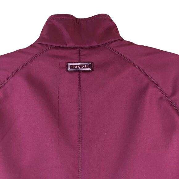 Lizgolf Maroon Jacket Zip Front Side Pockets Lightweight - Picture 5 of 16